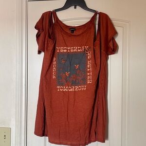 Torrid Brown Graphic Relaxed T-Shirt